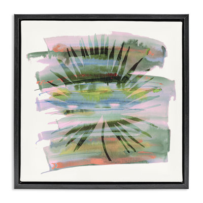 Cadre flottant tropical à motif de palmiers pastel tropical, design par Susan Jill