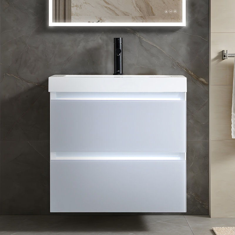 Ensemble de meuble-lavabo simple 24 po Fahriye, Gris clair