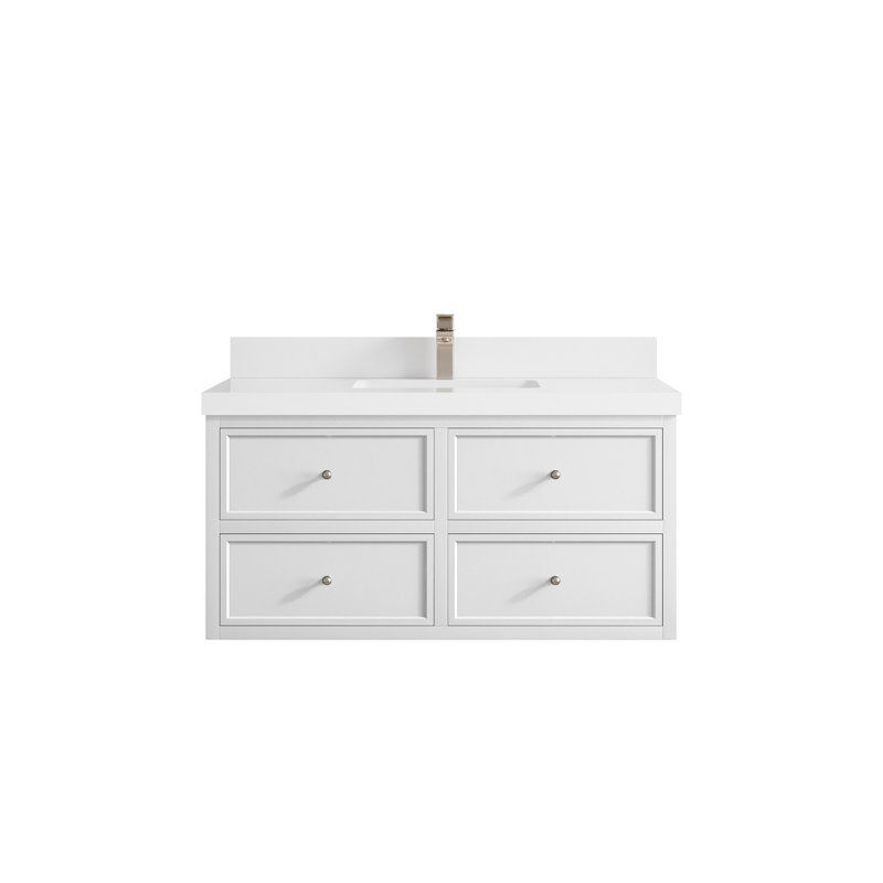 Meuble-lavabo simple 42 po avec plateau en quartz Ilkay