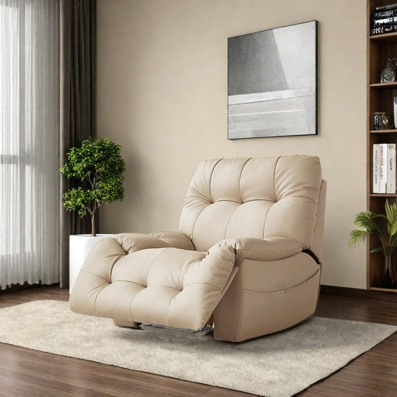 Chaise berçante moderne haut de gamme réglable, Beige clair