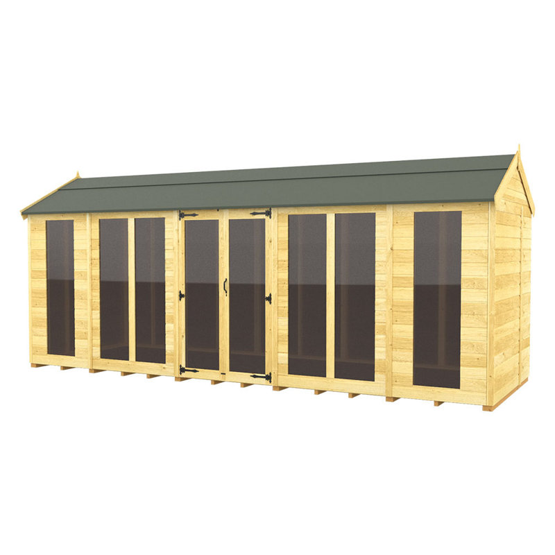 6ft x 18ft Apex Summer House (Full Height Window)