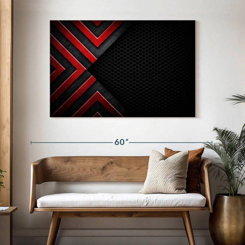 Avery Red Black Abstract, 32" H x 48" W
