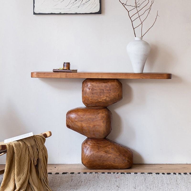 Console Mid-Century moderne en bois de noyer massif, 47.24, Noyer