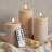 Fluted Ribbed LED Pillar Candles, with Reflective Melted-Wax Effect – Flickering Flame, Remote, Dimmable, Flameless, Battery Operated, Home & Wedding Decor (Set of 3)-115110076