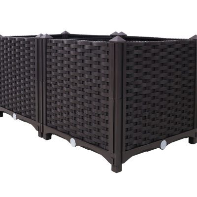 Extra Deep Self-Watering Raised Bed - 31.5" L X 15.7" D 14.7" H For Patio & Backyard Gardens Various Plants