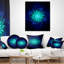 Coussin Fractal Flower Blue N Turquoise