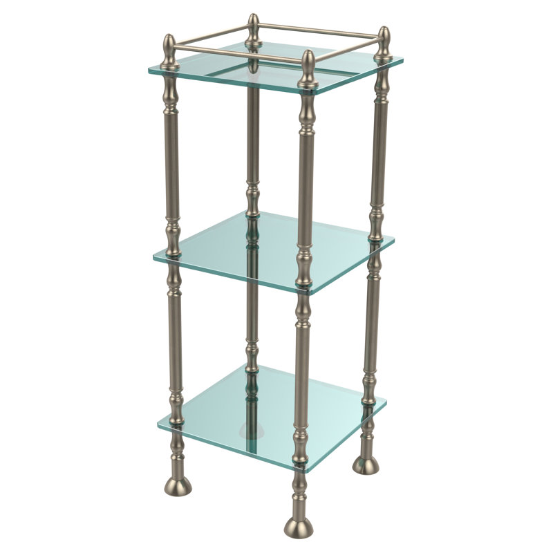 Metal Bathroom Shelves, Antique Pewter