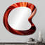 Orange et rouge abstrait spirale Dreamscape II - Miroir mural abstrait moderne aux formes asymétriques-107229534