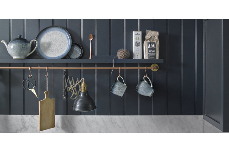 industrial kitchen with a coffee bar