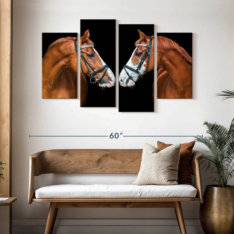 Brampt Nose To Nose Horses, 32" H x 52" W