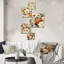 Ensemble de 5 décorations murales florales beiges rustiques