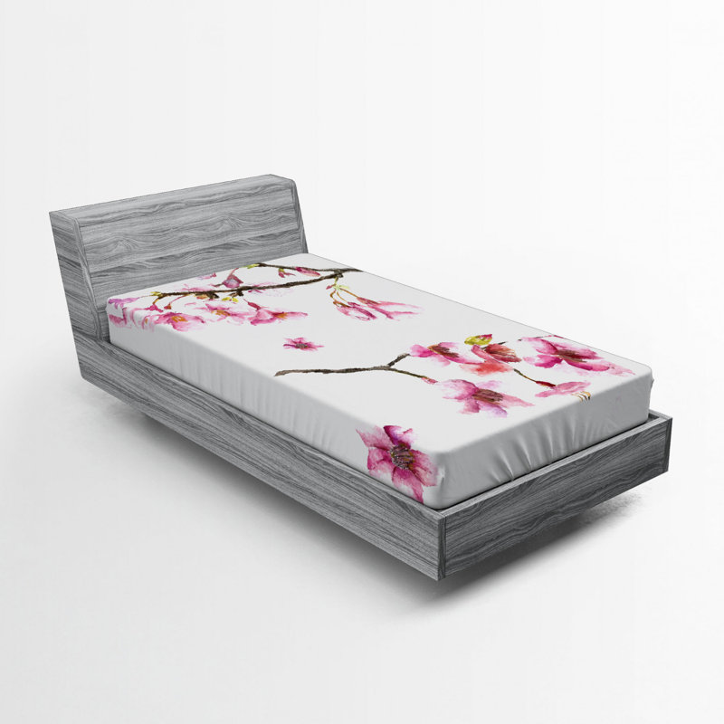 Microfiber Floral Fitted Sheet, Twin XL Fitted Sheet, Floral 2