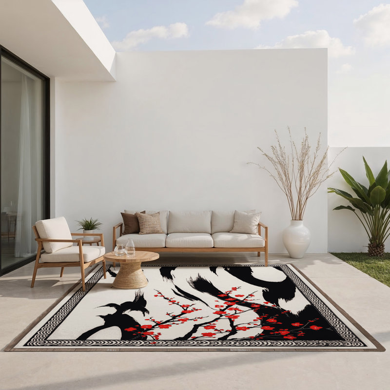 Tapis intérieur et extérieur Crimson Tides, Rectangle 1 pi 6 po x 2 pi 6 po