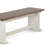Dean Side Dining Bench, Plank Style Seat, Off White And Brown 48 Inch