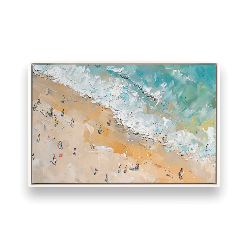«Sandy Serenade on Canvas» par Azure Artisanal Studio, reproduction, Cadre flottant blanc opaque
