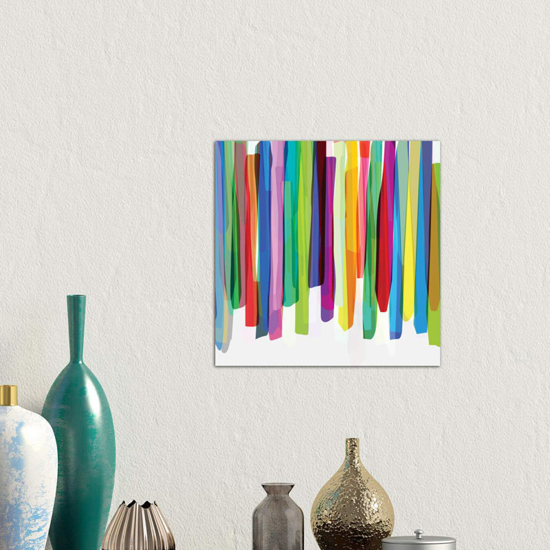 Colorful Stripes II by Mareike Böhmer - Wrapped Canvas Print, 45.72 cm H x 45.72 cm W, Black Framed