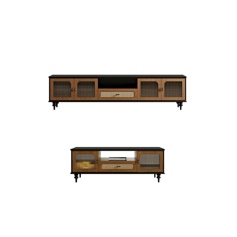 Modern style TV stand coffee table combination, Dark Brown