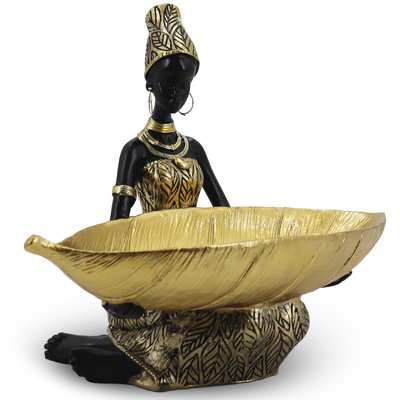 African tribal lady holder statue home decor