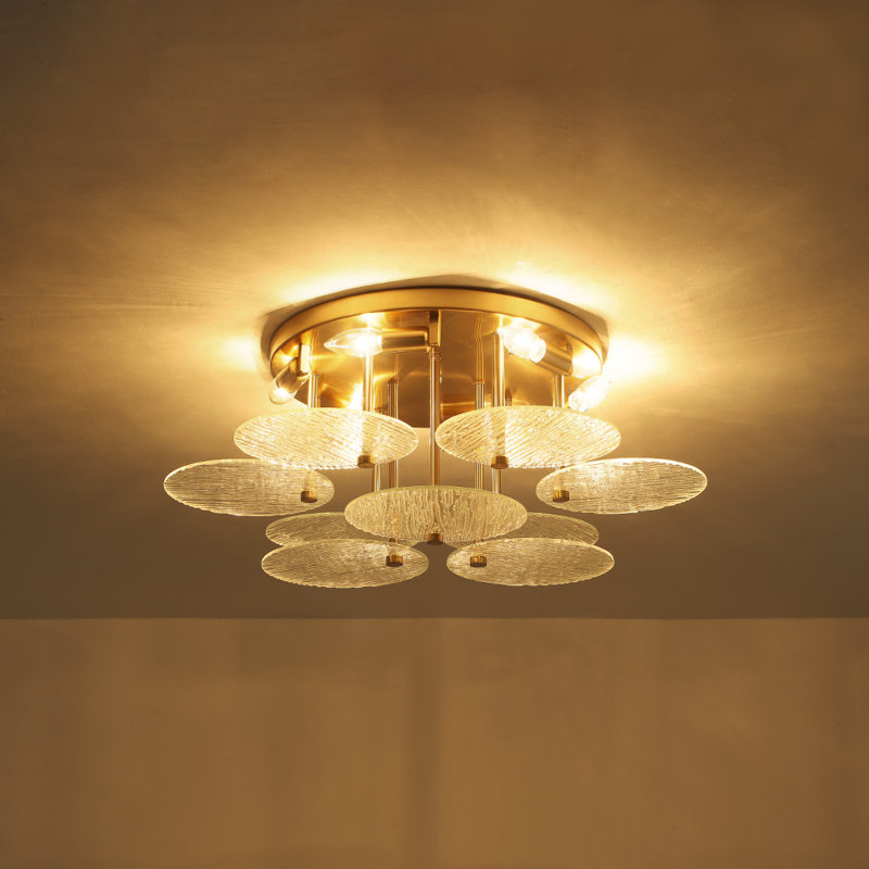 Plafonnier semi-encastré 6 lumières Sleek Modern