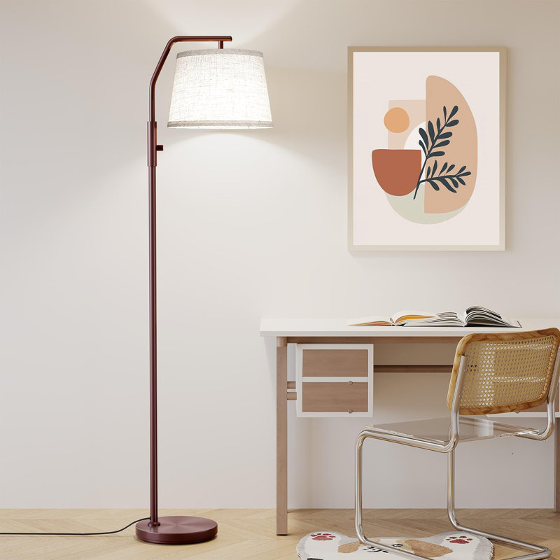 Dimmable modern arc floor lamp, Brown