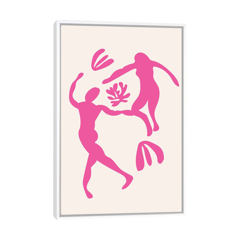 Dancing Dance-impression d’art graphique-impression, Pas de tapis, H 40 po x l 26 po x P 1,5 po, Toile blanche encadrée