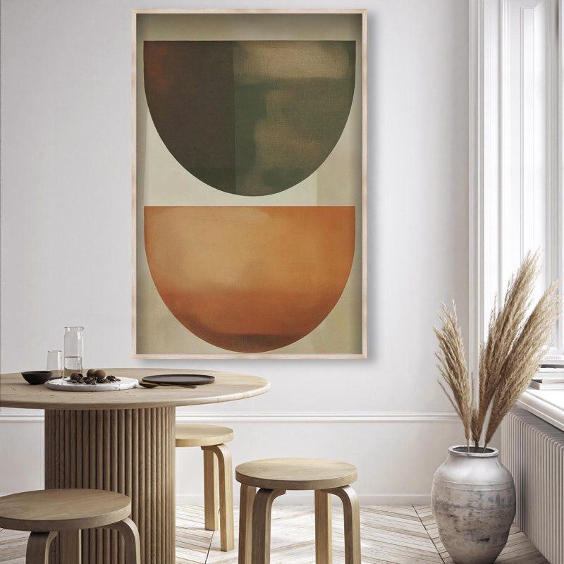 Oliver Gal Sun-Kissed Minimalism II Abstract - Luxury Shadowbox Framed Wall Art, 32" H x 22" W, Cream