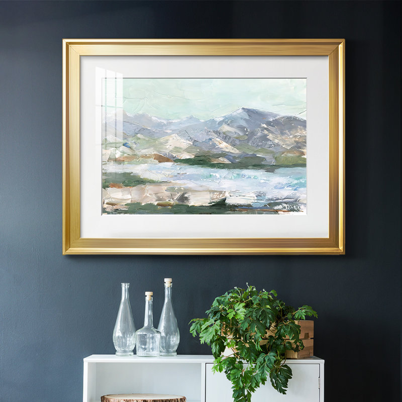 «Pastel Mountain View I», reproduction d'art sur papier, Or, H 15 po x l 21 po x P 1,5 po