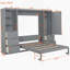 Lit escamotable Murphy avec placard, tiroirs et tablettes-1428437554