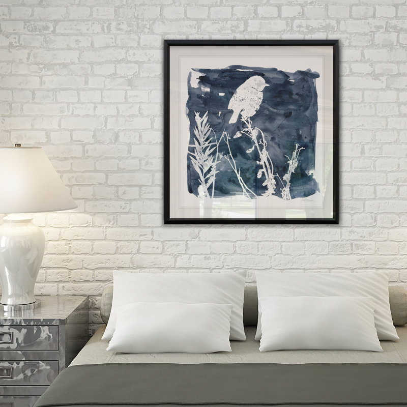 Indigo oiseau I - reproduction de cadre photo, H 30,5 po x l 30,5 po x P 1,5 po