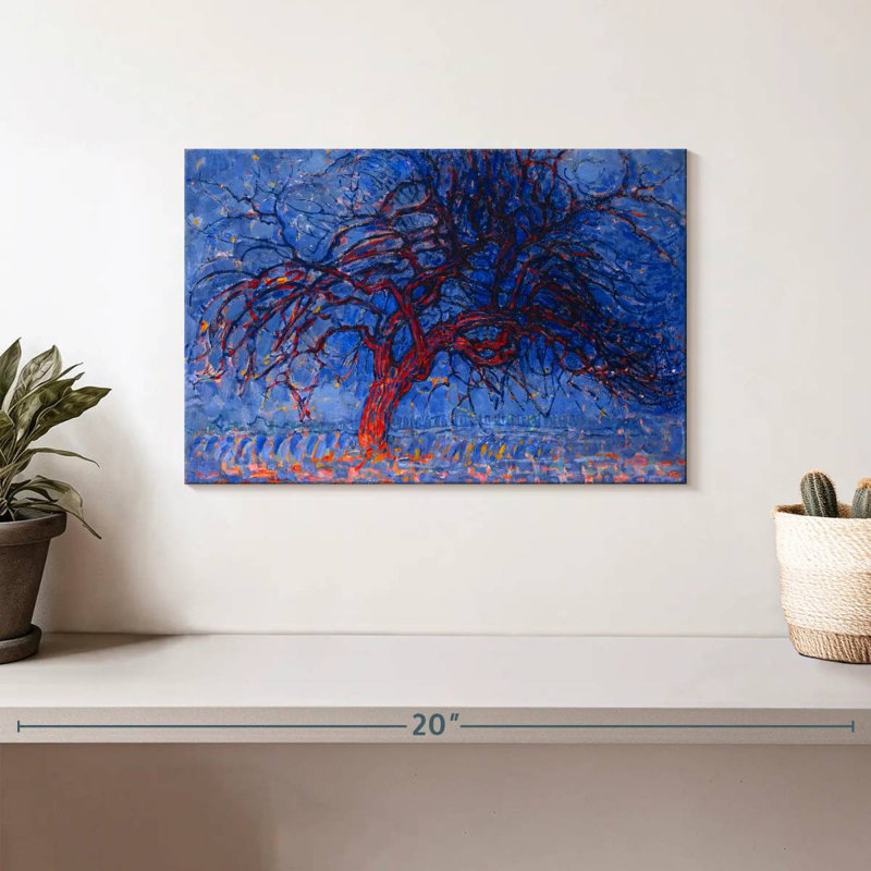 Harnek Avond le soir, l'arbre rouge, H 8 po x l 12 po