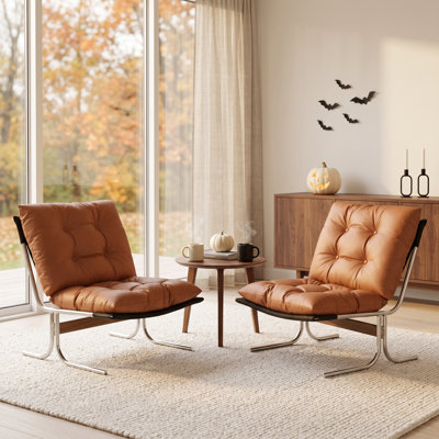 Chaise d'appoint Mid-Century 28,4 po avec coussin