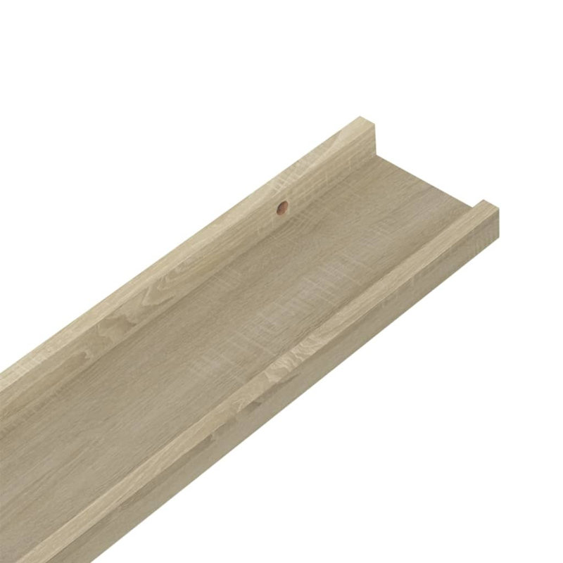 Wall Shelf Floating Shelf Wall Mounted Display Shelf for Photo Frame, Sonoma Oak, 1.2" H x 45.3" W x 3.5" D