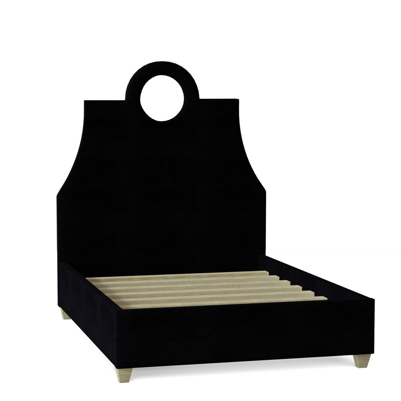 Tess Upholstered Bed, Queen, Bella Pearl Performance Velvet, Natural