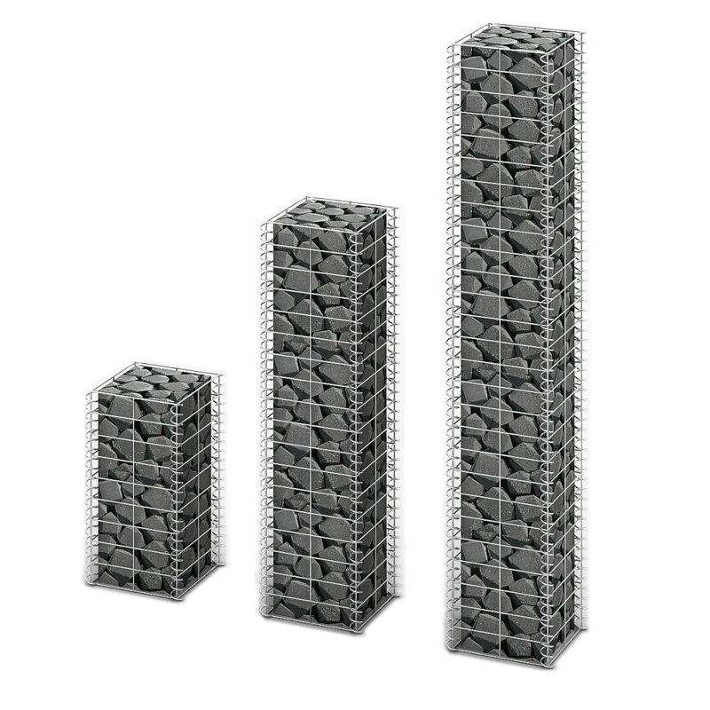 Narayanan 150cm H x 25cm W Grey Metal Gabion Basket
