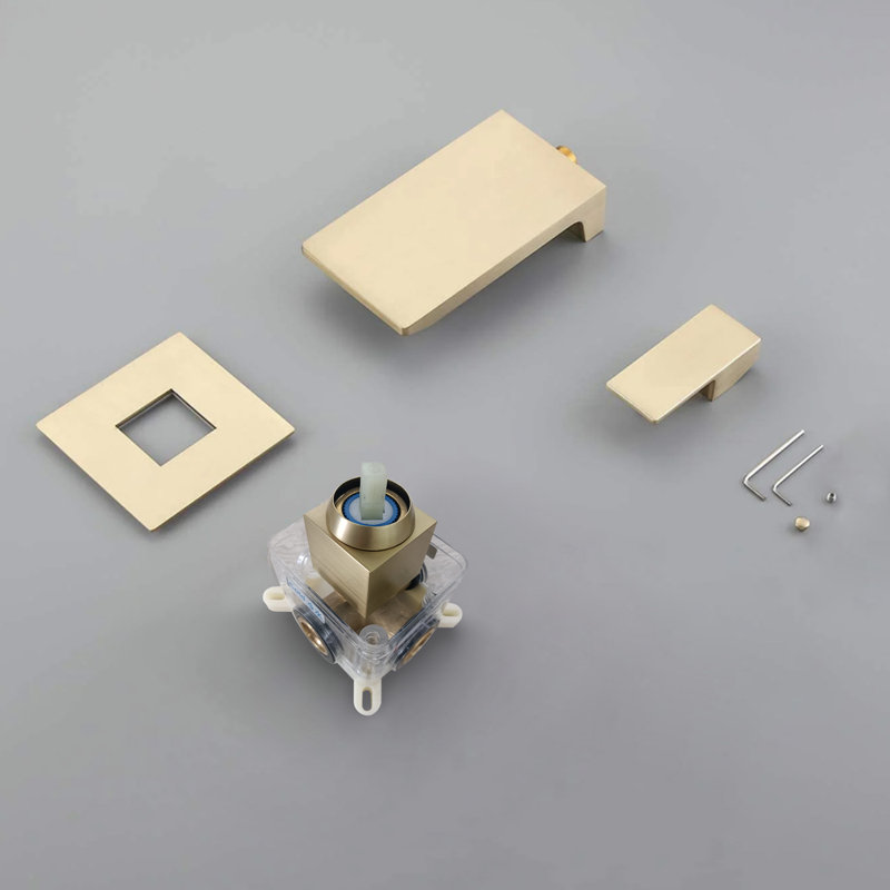 Wall Mounted Optional Single-handle Bathroom Faucet, Brushed Gold