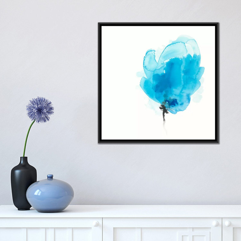 « expressif fleuris vi », impression sur toile, H 18 po x l 18 po x P 1,5 po, Toile encadrée noire, Pas de tapis