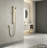 Modern Square Flat-headed Handheld Shower System Wall-mounted Single Handle with Slide Bar，Brushed Gold-121012021