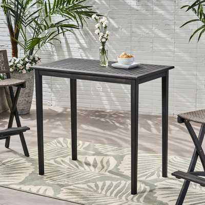Table de bar d'extérieur en bois gris foncé, attrait minimaliste, hauteur de 41 po, table d'assemblage requise - gris, pour la vie, haute