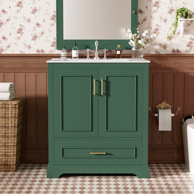 30" Bathroom Vanity with Sink, Green