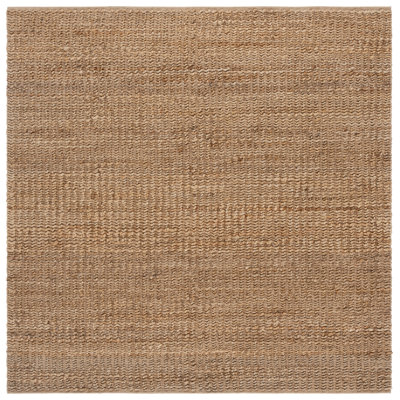 Natural Fiber 371 Handwoven Jute/Recycled Cotton Striped Indoor Use Only Rug in Natural