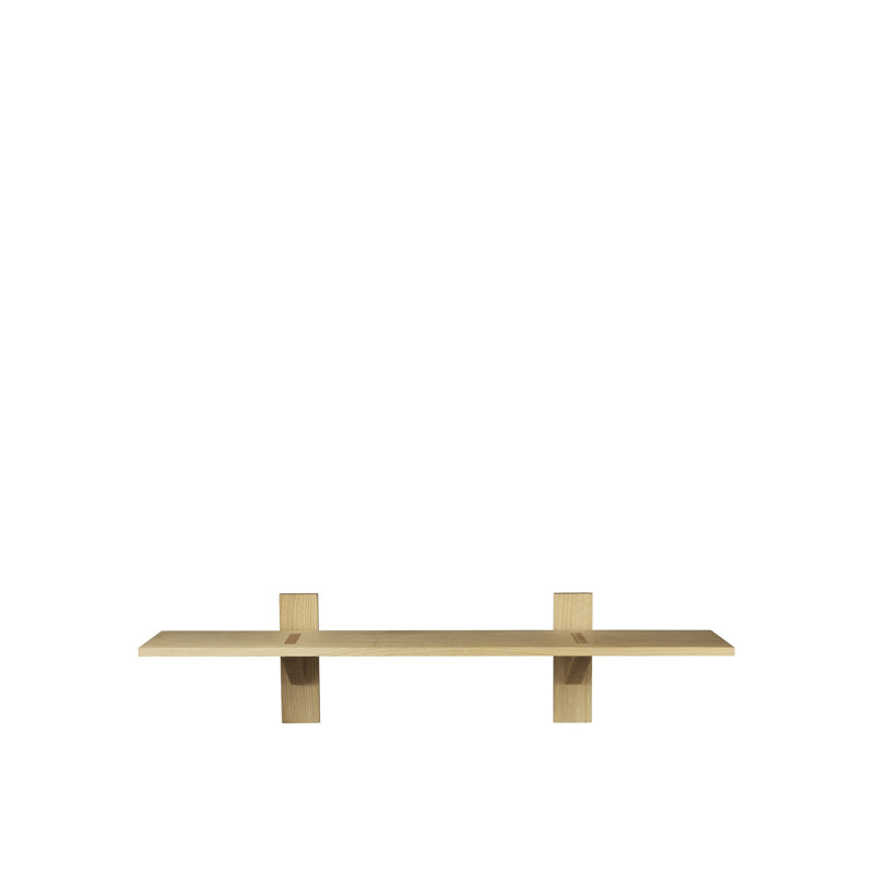 B100 Oak Tiered Shelf, 9.45" H x 39.37" W x 8.88" D