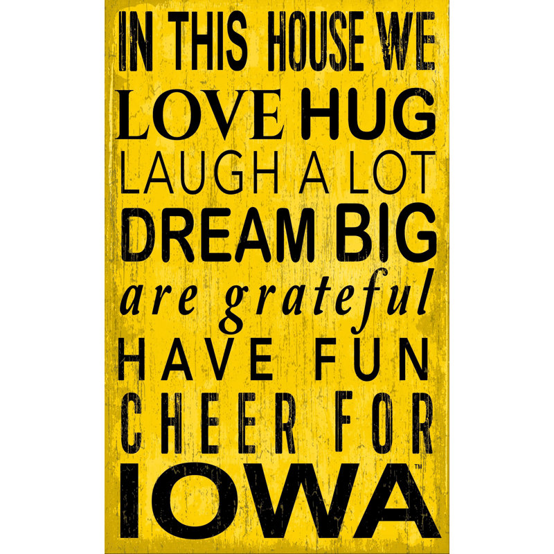 Décoration murale dans ce panneau maison NCAA, Hawks de l'Iowa