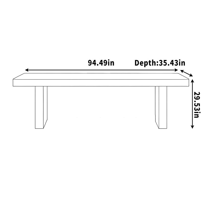 Bureau, salle d'étude, ordinateur personnel, bureau, H 29,53 po x l 94,49 po x P 35,43 po