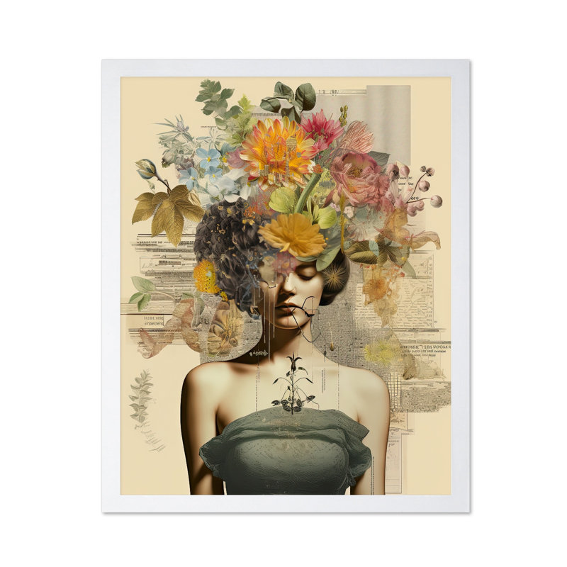 Portrait de femme surréelle no 3, Poster, White Framed, 08"H x 10"W
