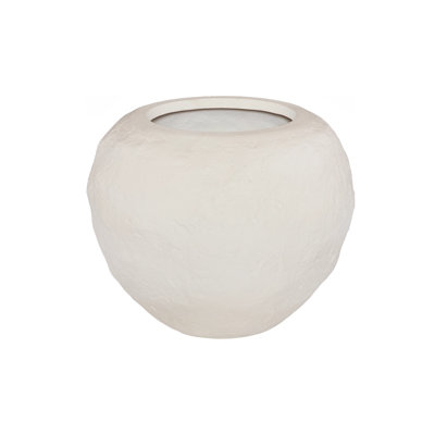 Pot à fleurs Aera, large, blanc cassé, petit