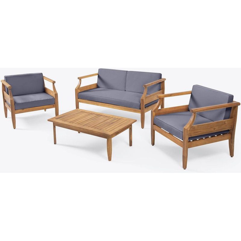 Ensemble de conversation 4 places avec coussins ASTON_LOVESEAT & COFFEE TABLE & CHAIR