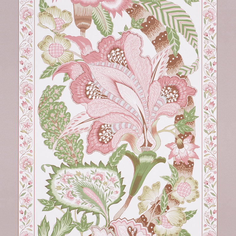 Schumacher x Timothy Corrigan Anjou Stripe Wallpaper, Blush