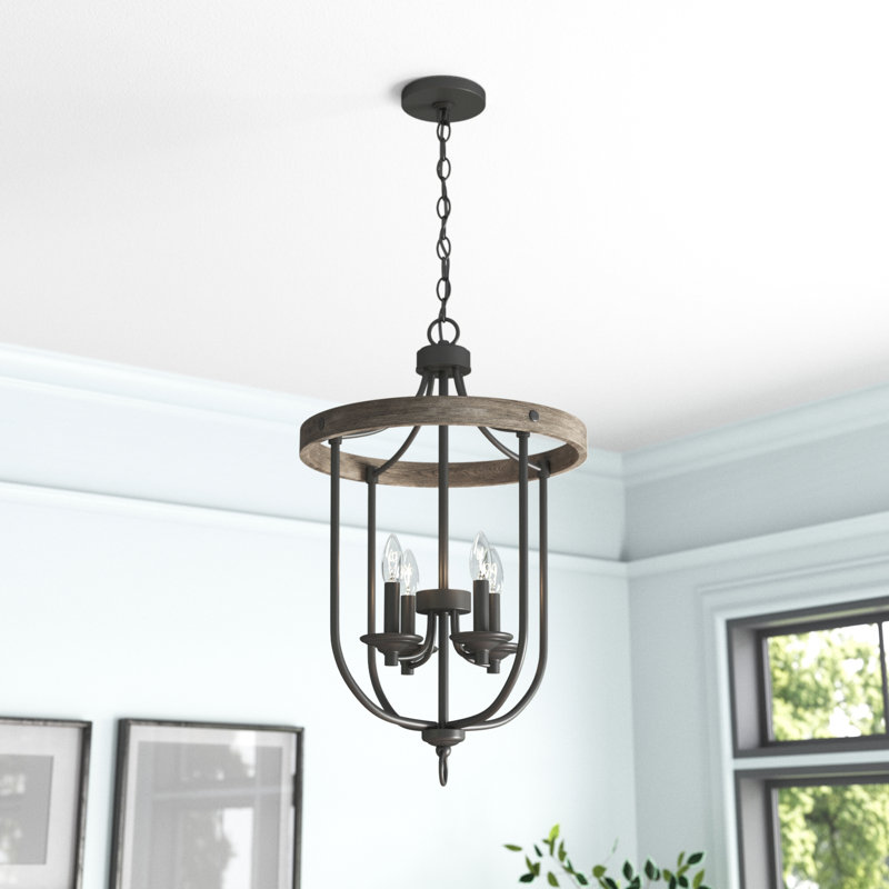 Kingsley 4 - Light Dimmable Geometric Chandelier, Graphite