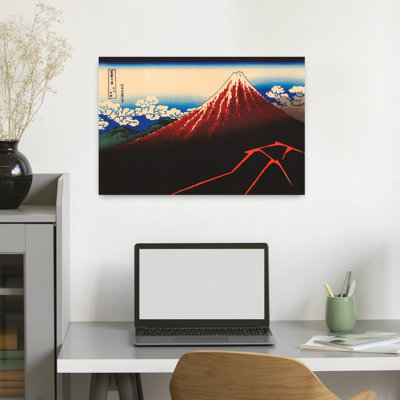 «Lightning dessous du sommet», reproduction d'art abstrait contemporain contemporain de montagne