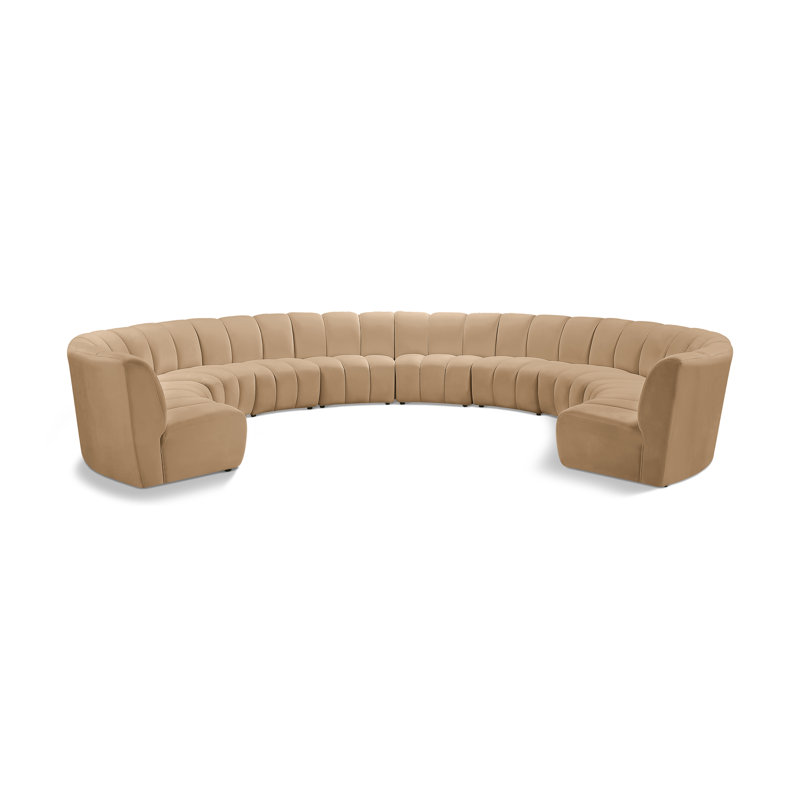 Canapé modulaire en velours Infinity, 10 pièces, Velours brun clair